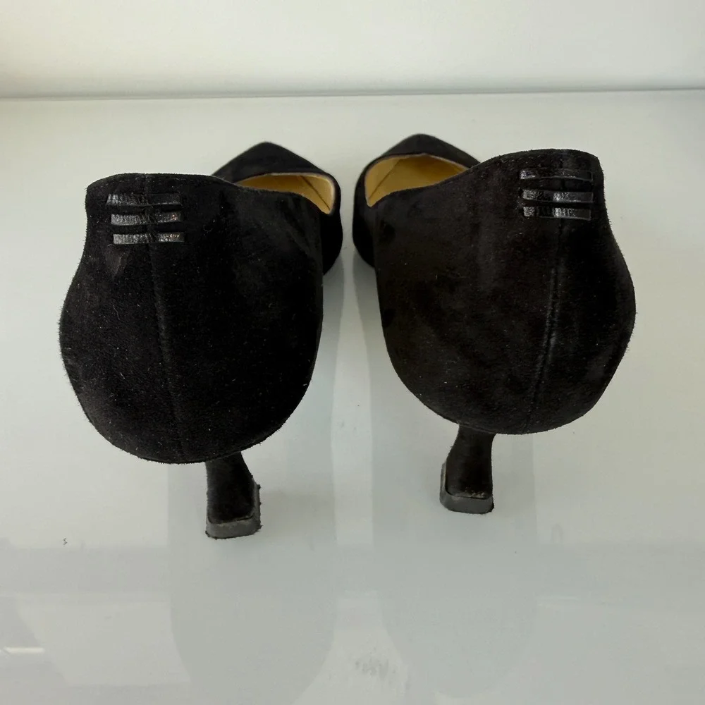 Sarah Flint Perfect Kitten Pumps Women 40 Black Suede Sculptural Heel Italy
